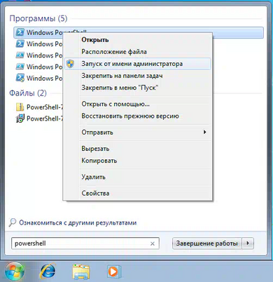 Windows PowerShell - запуск от имени администратора